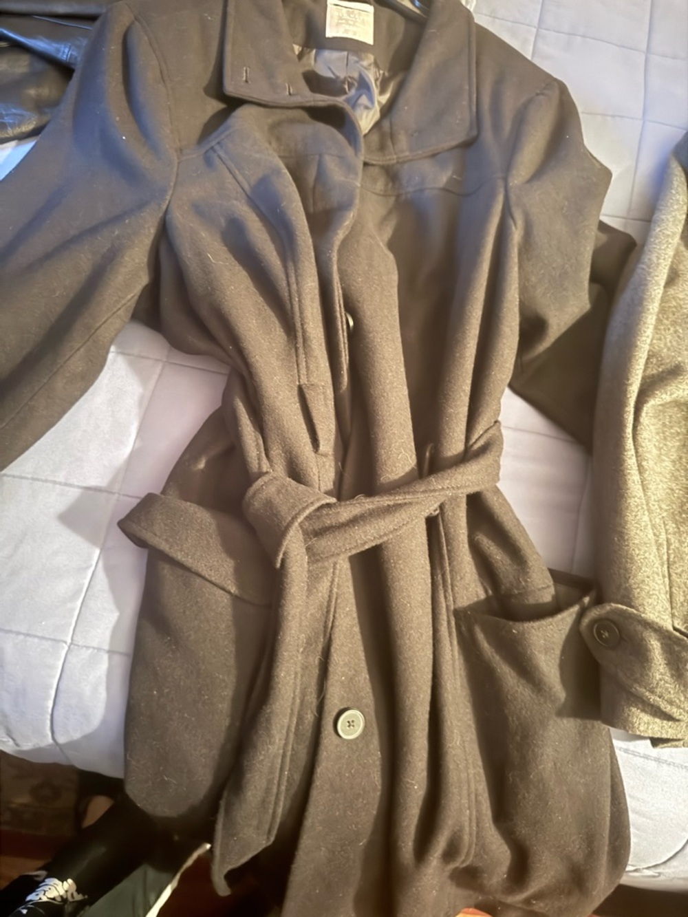 Old Navy Women's Black Belted Trench Coat